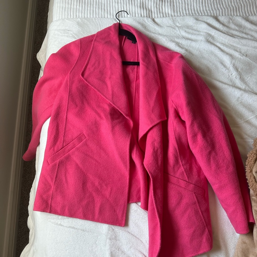 Vibrant Pink Open Front Blazer